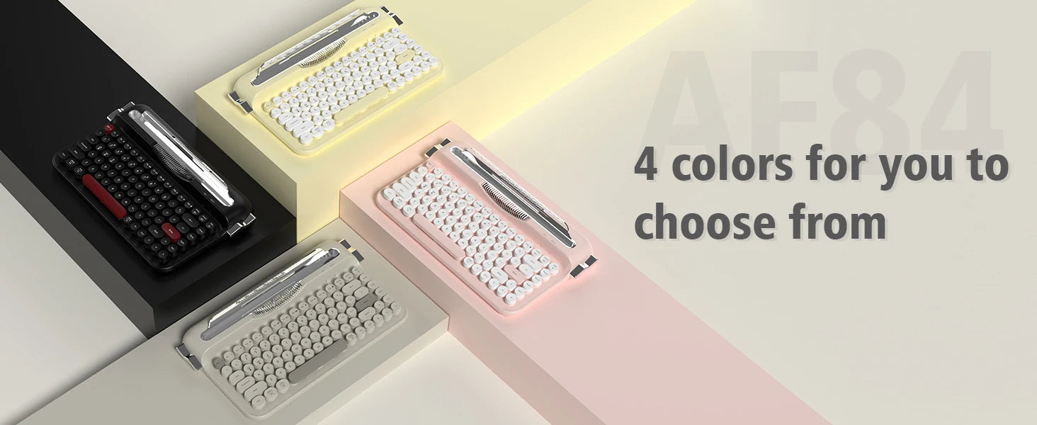 AJAZZ Multl-Device Keyboard Dual Mode 2.4G/Bluetooth5.0 With Card Slot Bracket Position Typewriter Office Membrane Keyboard AF84
