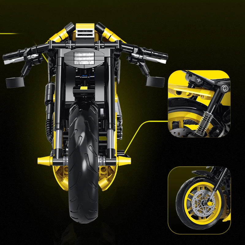 City Super Racing Motorcycle Assembled MOC Building Blocks Motorbike Model Kit Technical Toys Gifts for Boys Adult Kids 500+pcs