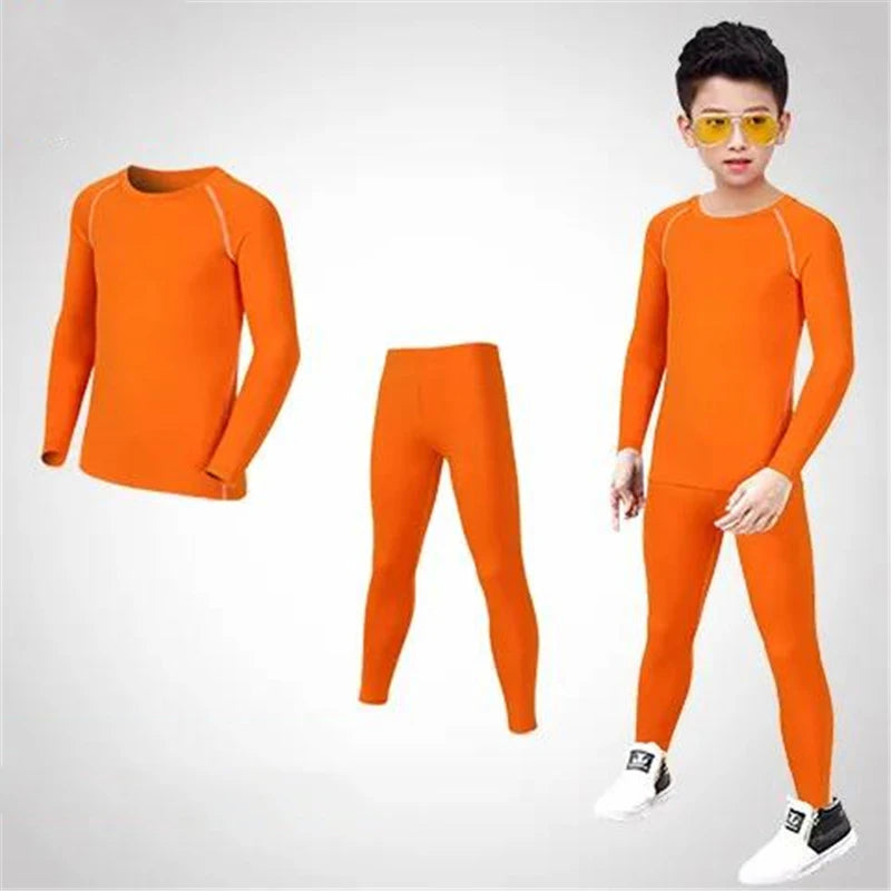 Kids Football Sets Children Boy Students Fitness Basketball Running Exercise Training Sports Soccer Top Shirt + Legging Pant M08