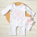 Ylsteed "Hello World" Embroidery Newborn Photography Props Infant Romper Jumpsuit with Bow Hat Baby Coming Home Outfit Baby Gift