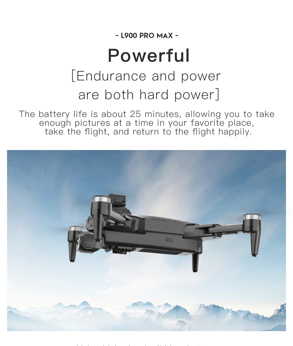 L900 Pro MAX GPS Drone 4K Professional HD Dual Camera 5G Wifi 360° Obstacle Avoidance Brushless Foldable Quadcopter RC Drone Toy