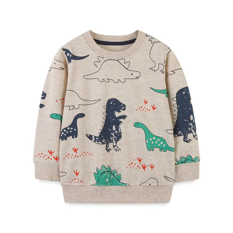 Jumping Meters Autumn Spring Children's Sweatshirts With Animals Print Hot Selling Sport Kids Fashion Shirts Tops
