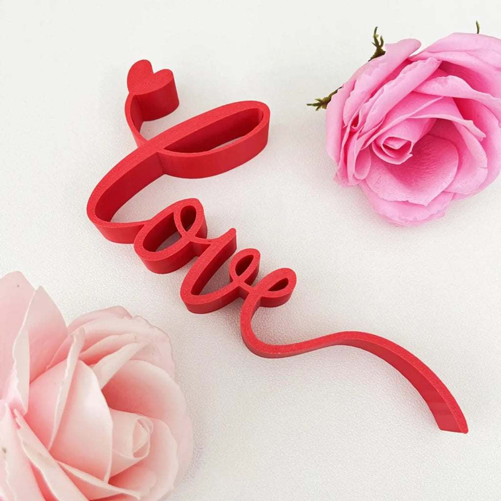 Love Letter Tabletop Decor Blocks Red Love Sign Centerpiece Romantic Home Decor For Home Bedroom Hotel Valentine Wedding Party