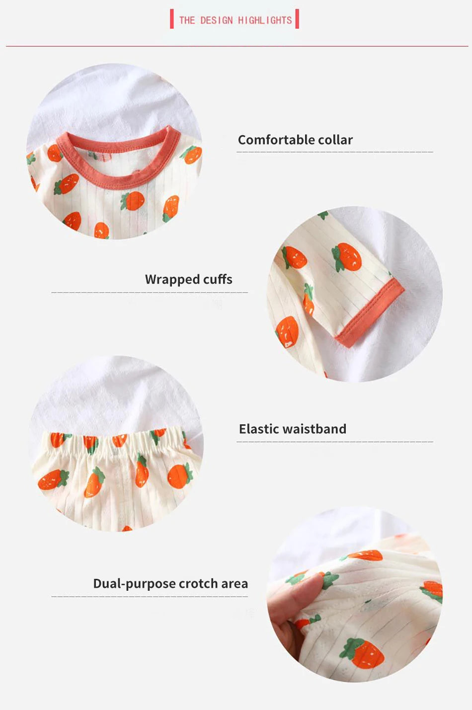 Summer Kids Cotton Pajama Sets Long Sleeve Pants Suitable Baby Gentle Nighttime Comfortable Sleepwear in Air Conditioned Rooms