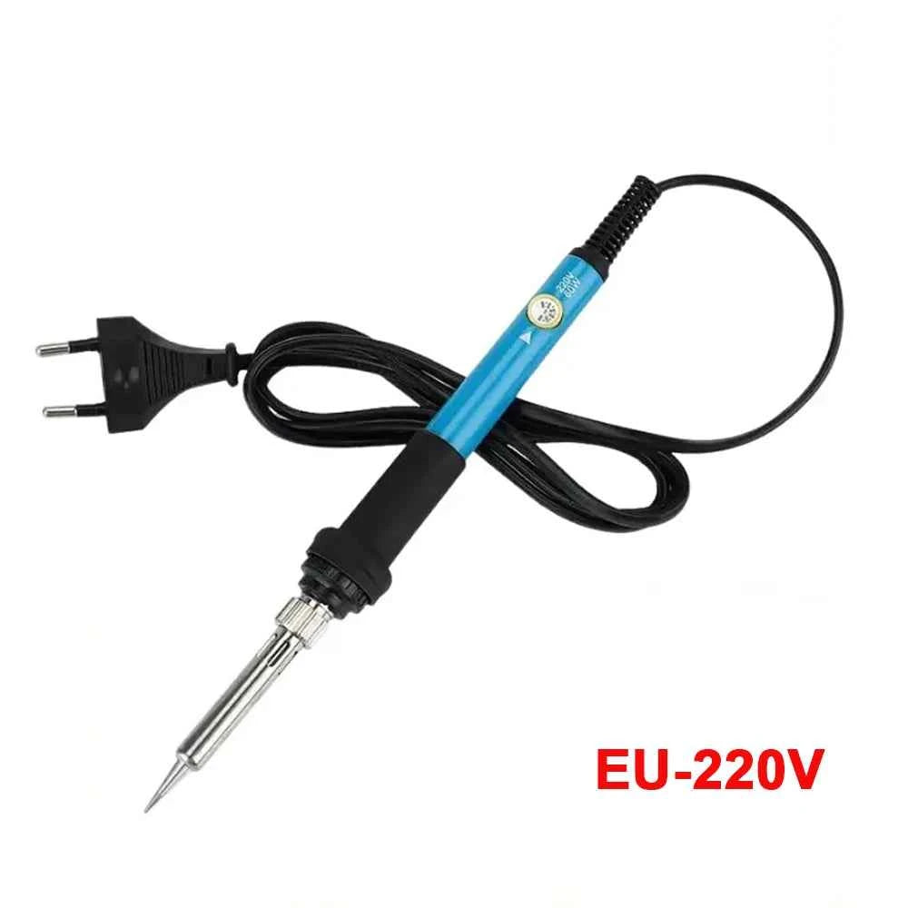 15pcs Kit 220V 60W Soldering Iron Kit 450°C Adjustable Temperature Welding Tool Set With Solder Sucker Tin Wire EU PLUG