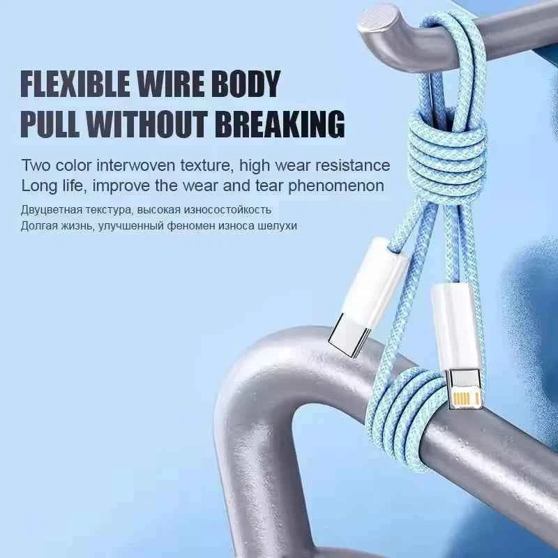 Braided 35W Fast Charge PD Cable For iPhone 13 14 Pro Max 11 12 mini X XR XS Max 7 8 Plus Quick Charging USB-C Data Cables 1m 2m