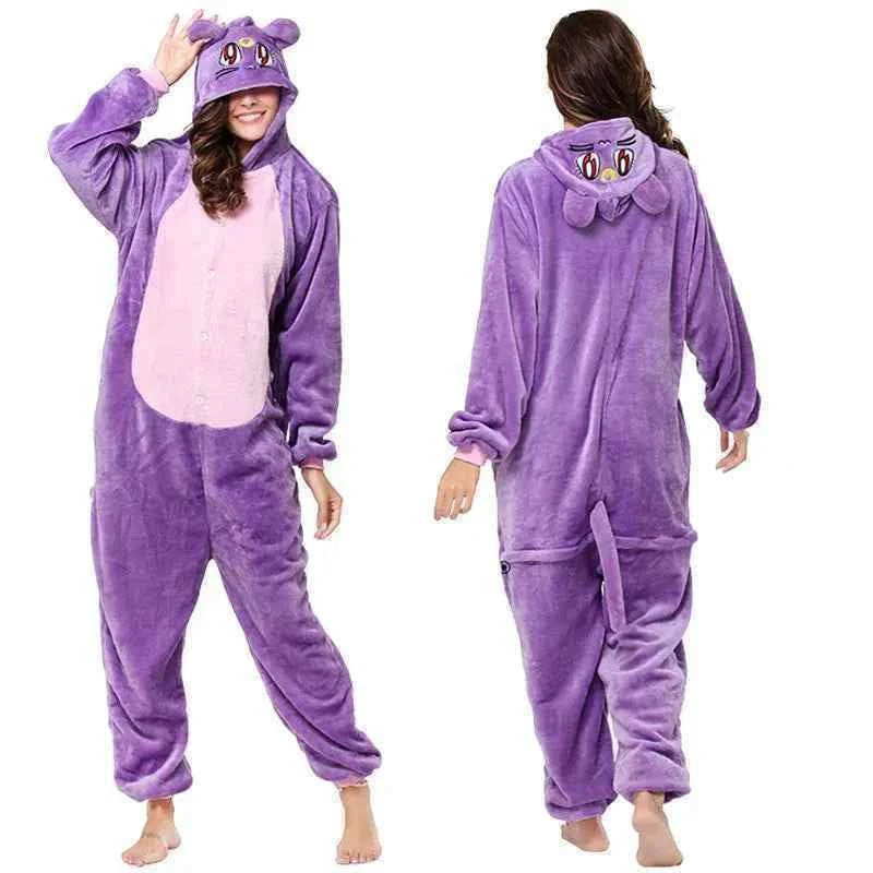 Adults Animal Onesies Unicorn Pajamas Couple Sleepwear Women Men Winter Unisex Kigurumi Costumes Cartoon Flannel Rabbit Pajamas