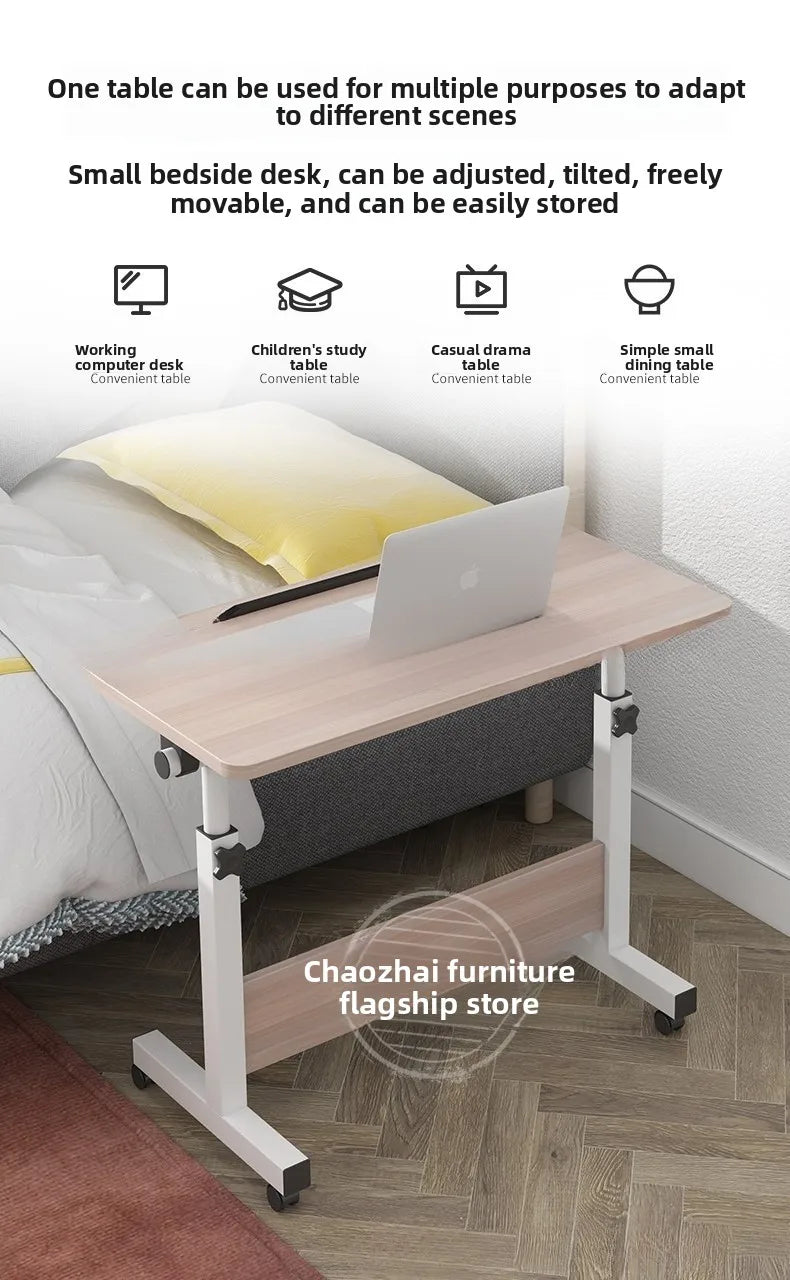 Computer desk Bedside table Mobile lifting small table Household small laptop holder with wheels