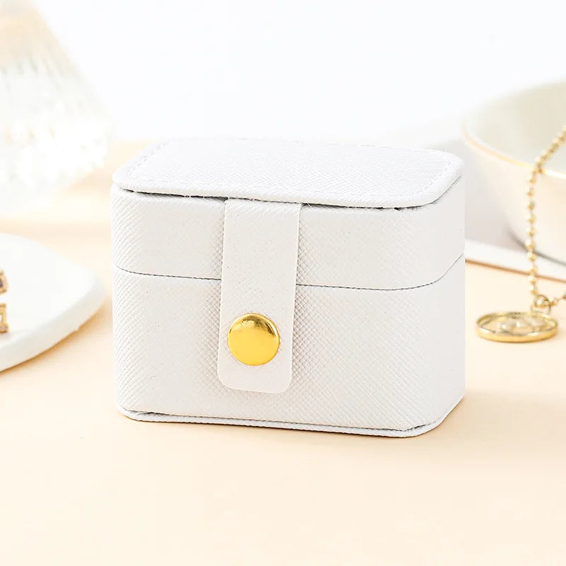 Leather Mini Jewelry Box, Portable Travel Earring Storage Rack, Ring Display Storage Box Jewelry Display Stand Jewelry Organizer