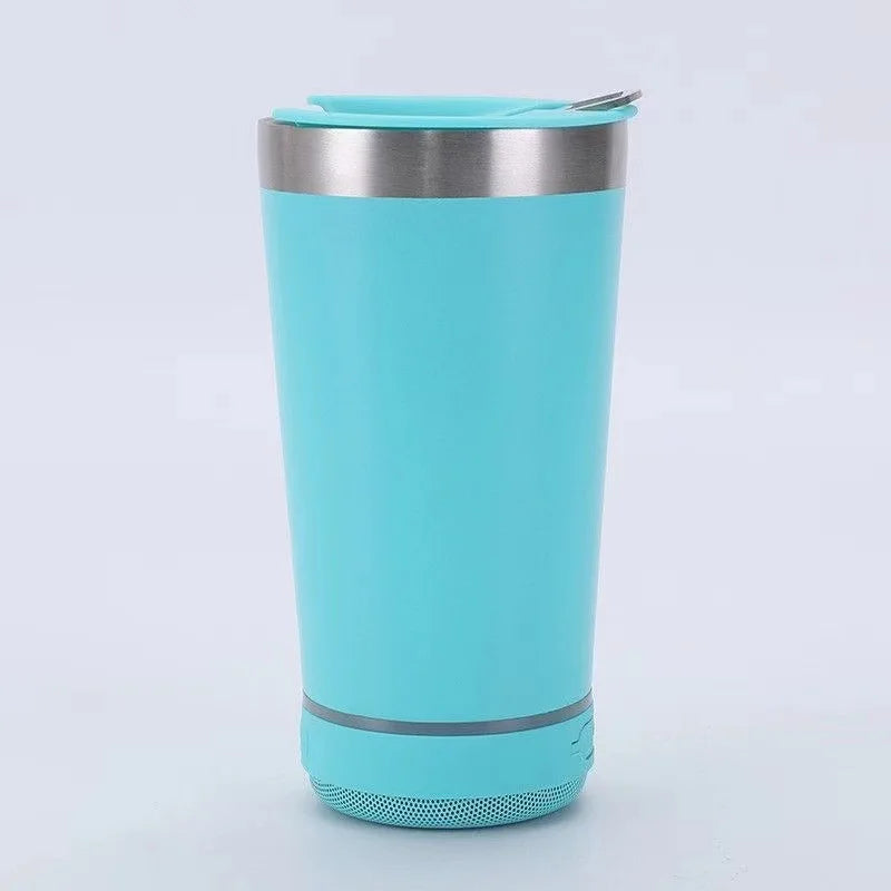 Portable music cup stainless steel reusable simple water bottle speaker wireless Bluetooth speaker