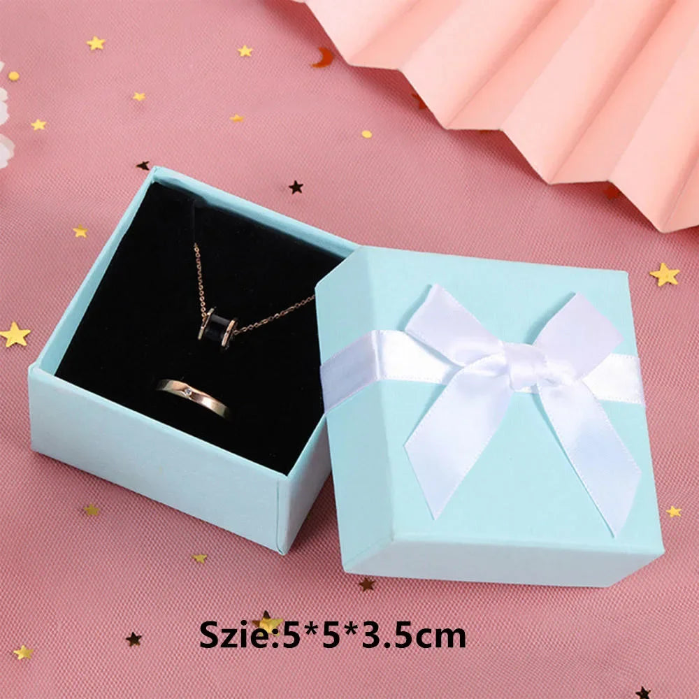 Square Jewelry Packaging Case Flower Print Bracelet Display Box 9*9*3cm Necklace Cardboard Gift Box Jewelry Organizer Cases