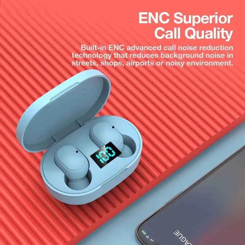 E6S Wireless Bluetooth Headphones with LED Display Deep Bass Stereo Ear Buds with Mic  Wireless Earbuds