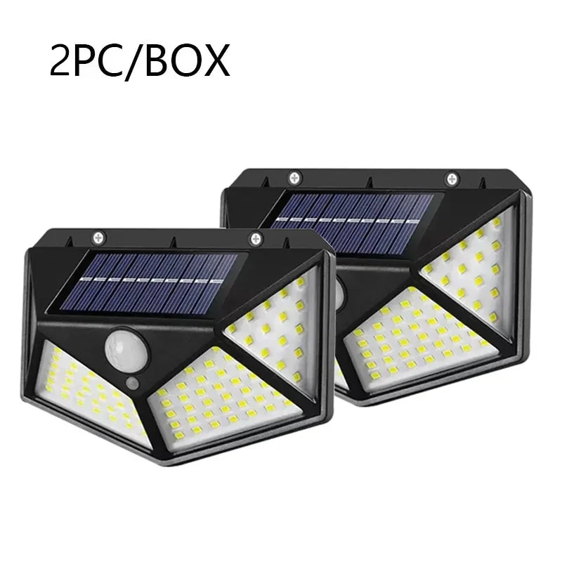 100 LED Solar Powered Outdoor Decorative Wall Light with Motion Sensor and Ip65 Waterproof for Garden Railings and Gazebos