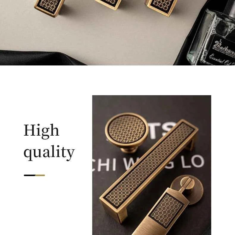 Santaya Antique Brass Handle Luxury Bronze Pull Kitchen Cabinet Handle Wardrobe Drawer Knob