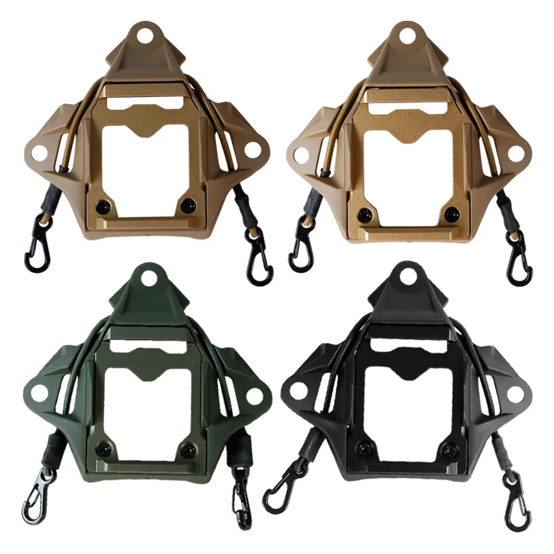 BOOIU Tactical Helmet Mount Adapter Night Vision Aluminum Alloy NVG Helmet Bracket Accessories for FAST Helmet with Hook Rope