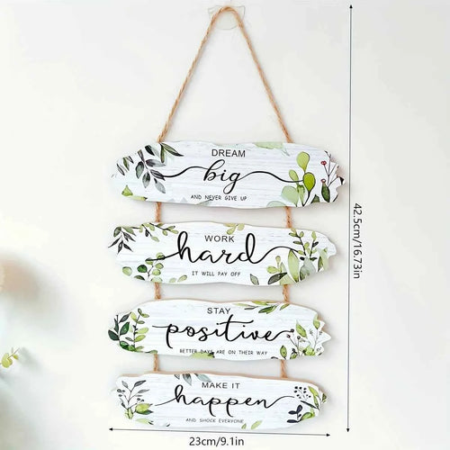 1pc Rustic Wooden Inspirational Hanging Festive Decor For Home & Gift, 3D Wall Art With Rope For Room & Holiday