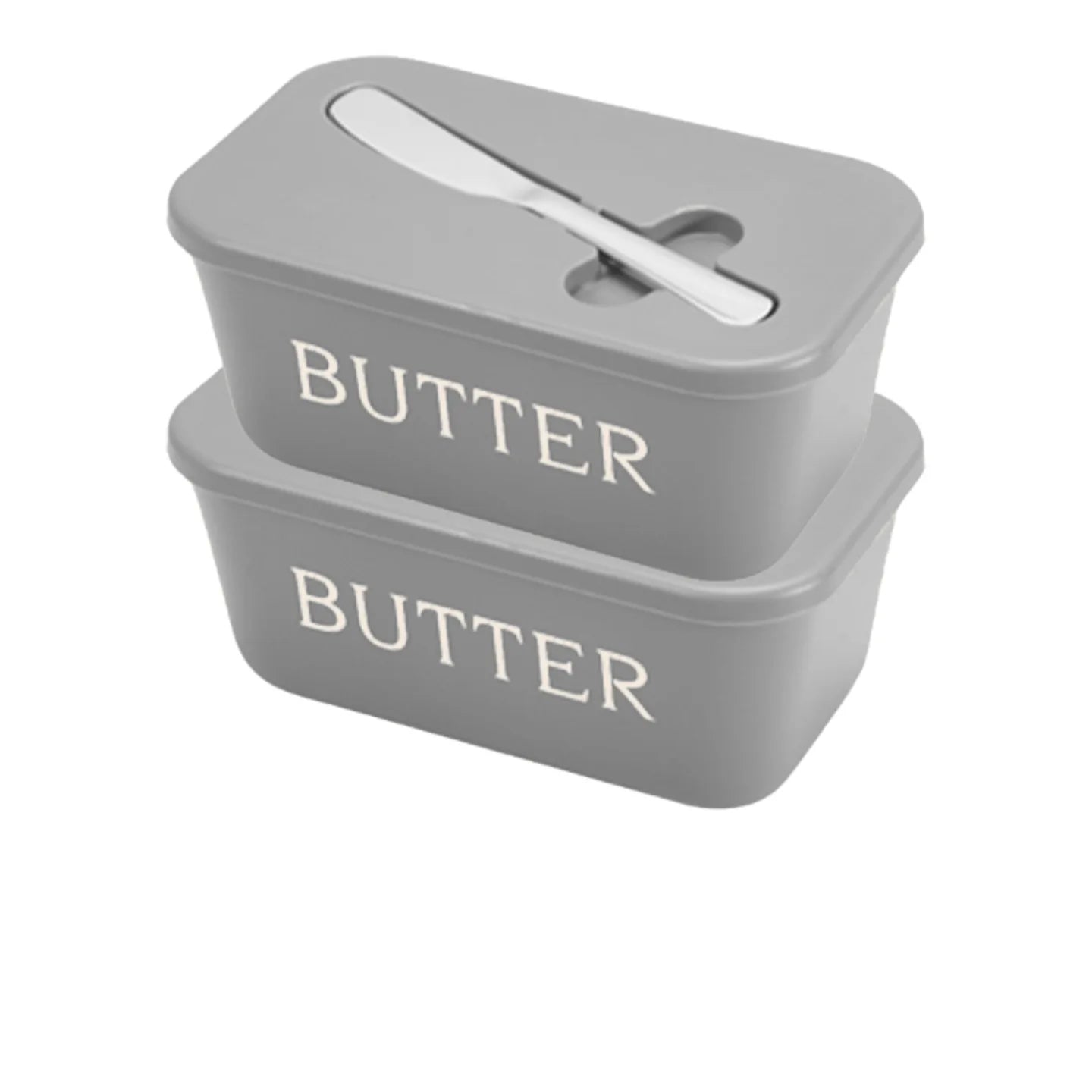Butter Container Box with Knife Simple Restaurant Sealed Storage Box Cheese Box with Knife Butter Slicer Butter Dish Tableware
