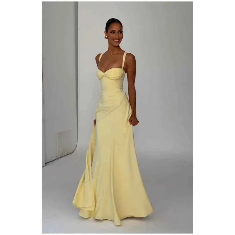 Lady Sexy Strapless Split Solid Pleated Dress Women Chic Backless High Waist Off-shoulder Dresses 2026 New Evening Party Gowns