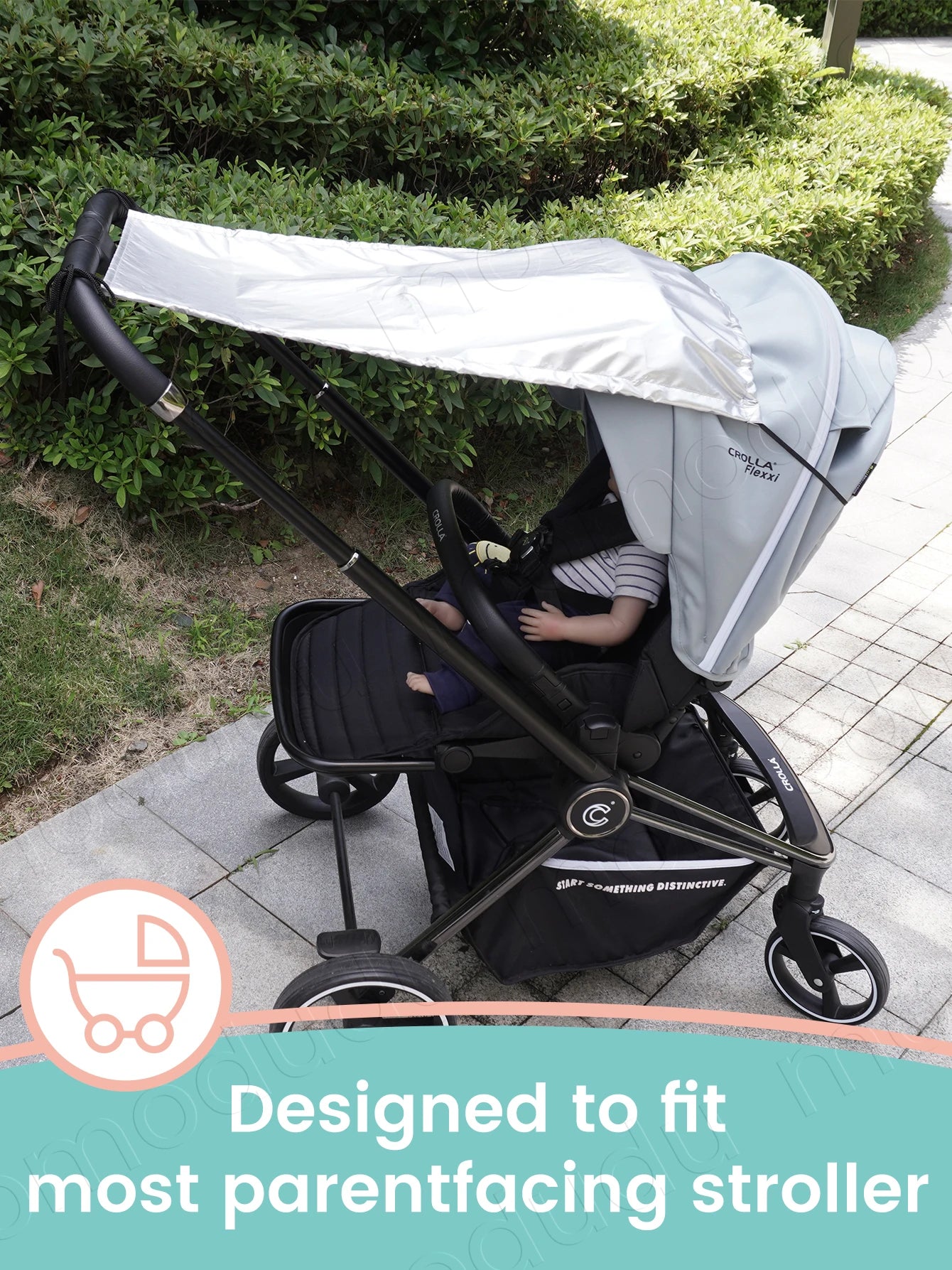 Universal Dual-purpose Baby Stroller SunshadeUV Protection Mosquito Proof Wind Waterproof Easy Installation for Outdoor Travel