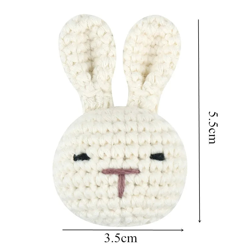 Crochet Animal Baby Pacifier Clip Accessories Handmade Knitted Bunny Teether Beads Newborn Nipple Clip Dummy Soother Holder Toy