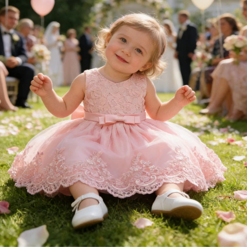 Newborn Baby Girls White Princess Christmas Dress Kids Dresses For Girls Baptism 1st Birthday Wedding Bridesmaid Infant Vestidos