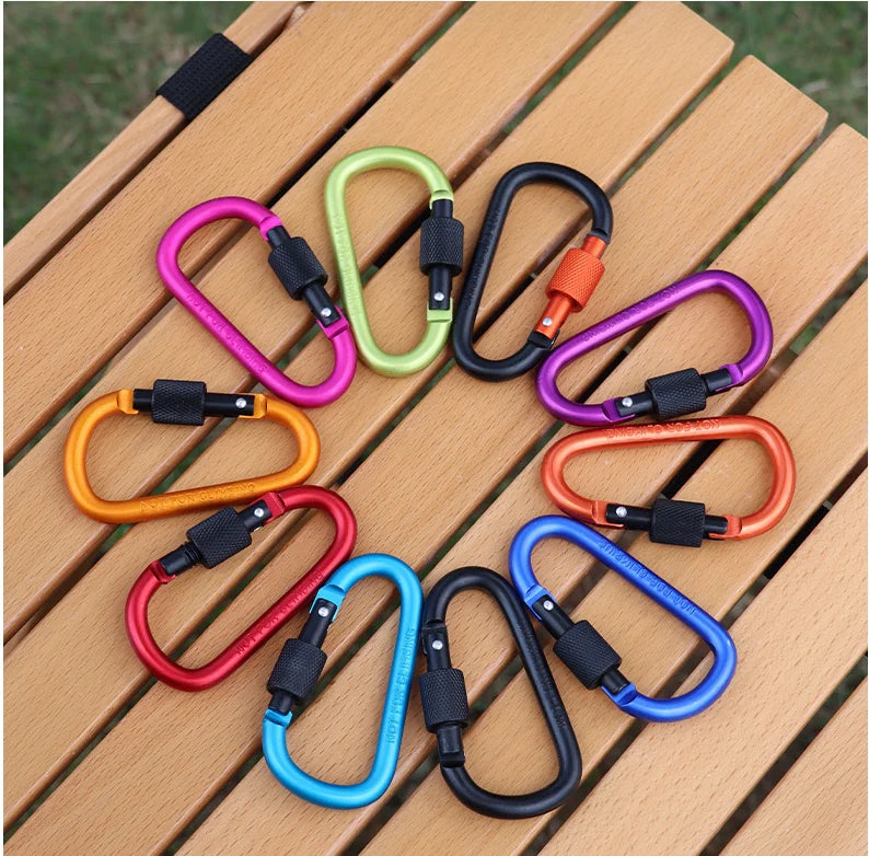 1pcs D Shape Hook Escape Supplies Carabiner Fast Hanging Nut Buckle Rock Outdoor Survival Gear Camp Mountaineering Ring Hook