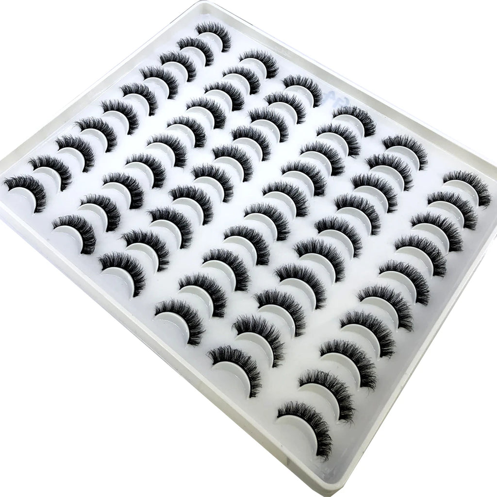 HBZGTLAD 30/40 pairs of natural long 3D artificial mink false eyelashes false eyelashes makeup set mink eyelashes extended eyela