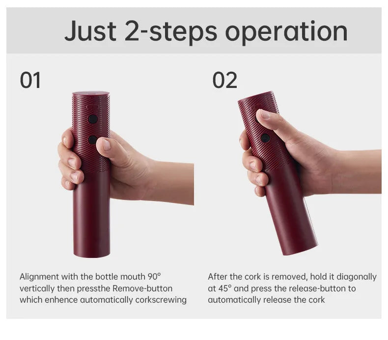 Electric Wine Bottle Opener Charged Automatic Reusable Easy Carry Red Wine Opener Gift for Waiter Women Home Kitchen Party Bar
