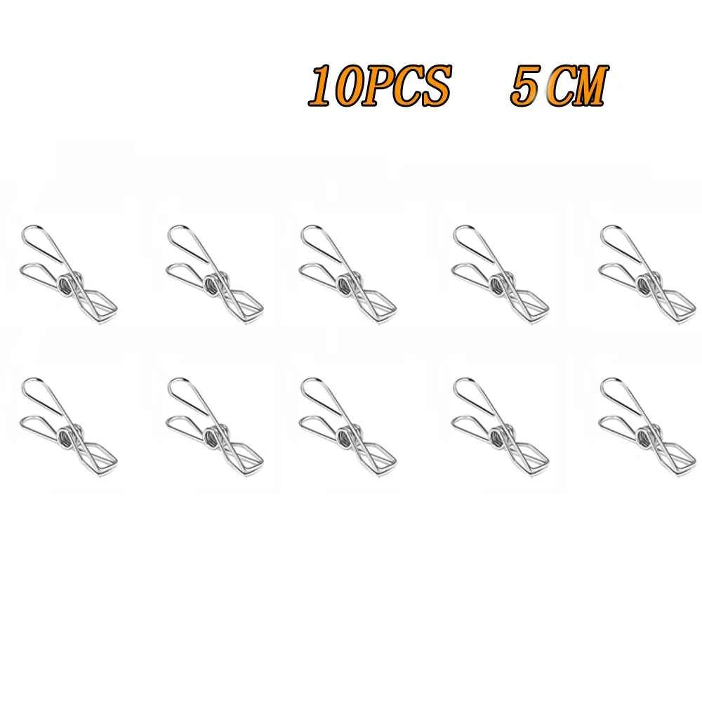 5CM 6CM Stainless Steel Clips 10/20/40 Clothes Pins Pegs Holders Clothing Clamps Sealing Clip Household Multipurpose Clothespin