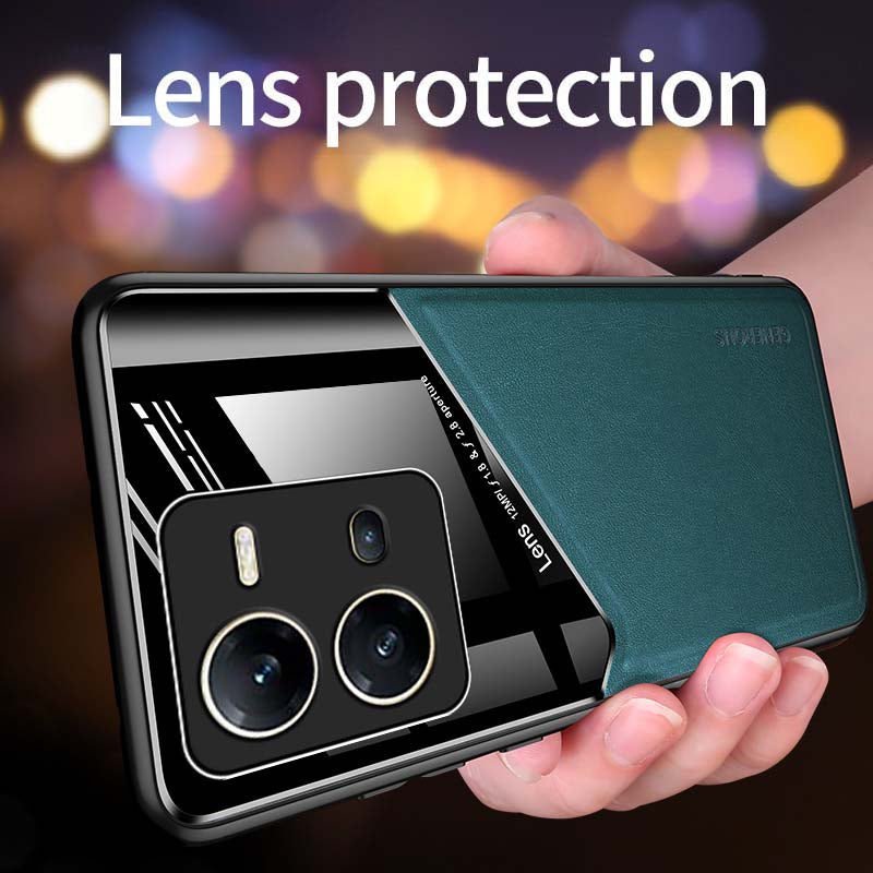 Luxury Magnetic Leather Glass Phone Case For VIVO V25 V25E Pro Ultra Thin Soft Matte Back Camera Protector Film Cover Shell