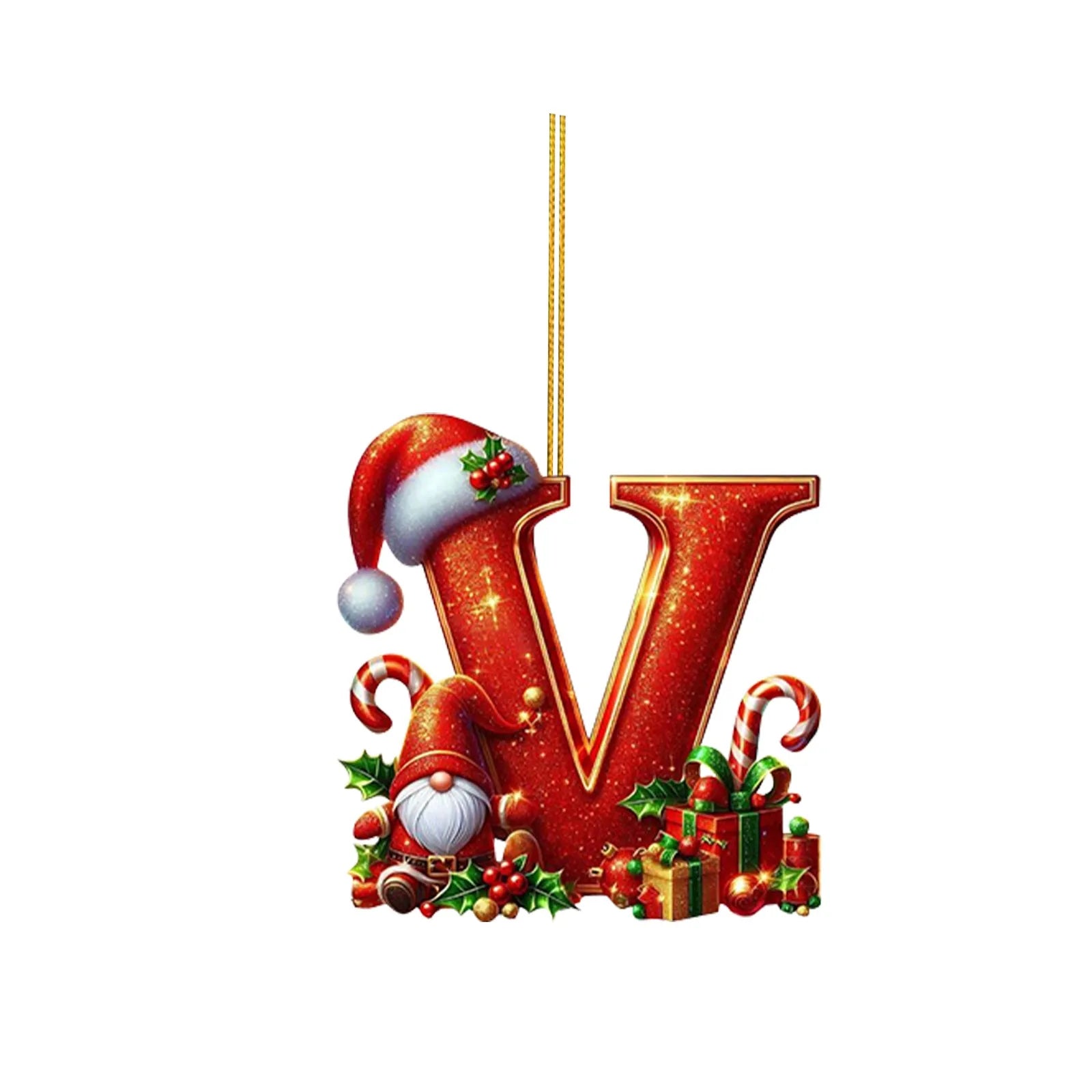 2D Home Decorations Ornaments 26 Letter Pendant For Christmas Tree Decor Christmas Ornaments Acrylic Flat Christmas Tree