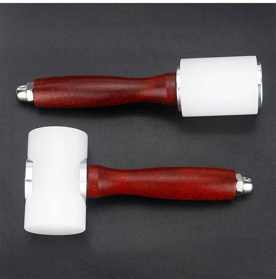 Leather DIY Carving Hammer Leathercraft Mallet Leather Work Sew Cowhide Rawhide Mallet Rubber Mallet for Flooring, Woodworking