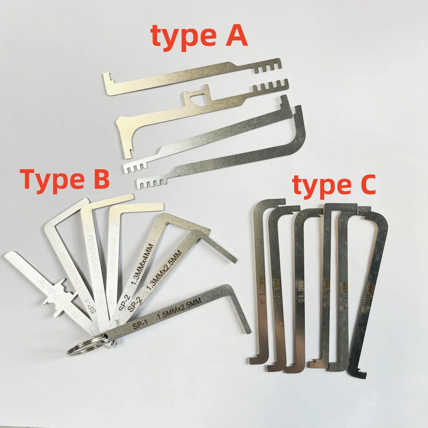 Locksmith Push Rod Tension Wrench Tools for Lock,Comb Lock Tools Portable Pocket Tools