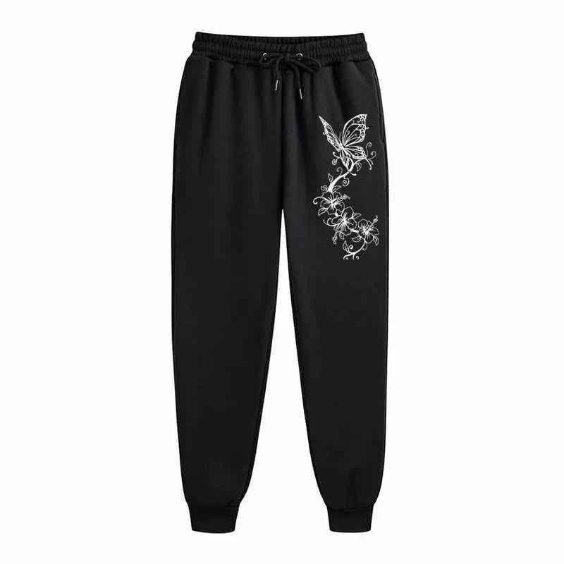 Fashion Floral & Butterfly Print Sports Pants Women's High Quality Pants Jogging Pants Women's Leisure Fitness Jogging Pants