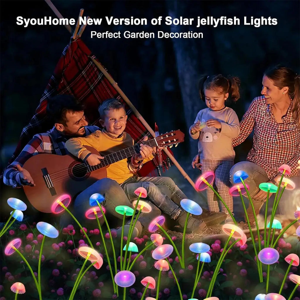 Solar Garden Lights Led Jellyfish Sway For Decoration Yard Outdoor Waterproof Ip65 Outdoor Waterproof Light Light Mushroom Shape