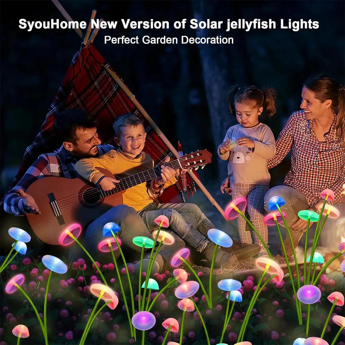 Solar Garden Lights Led Jellyfish Sway For Decoration Yard Outdoor Waterproof Ip65 Outdoor Waterproof Light Light Mushroom Shape