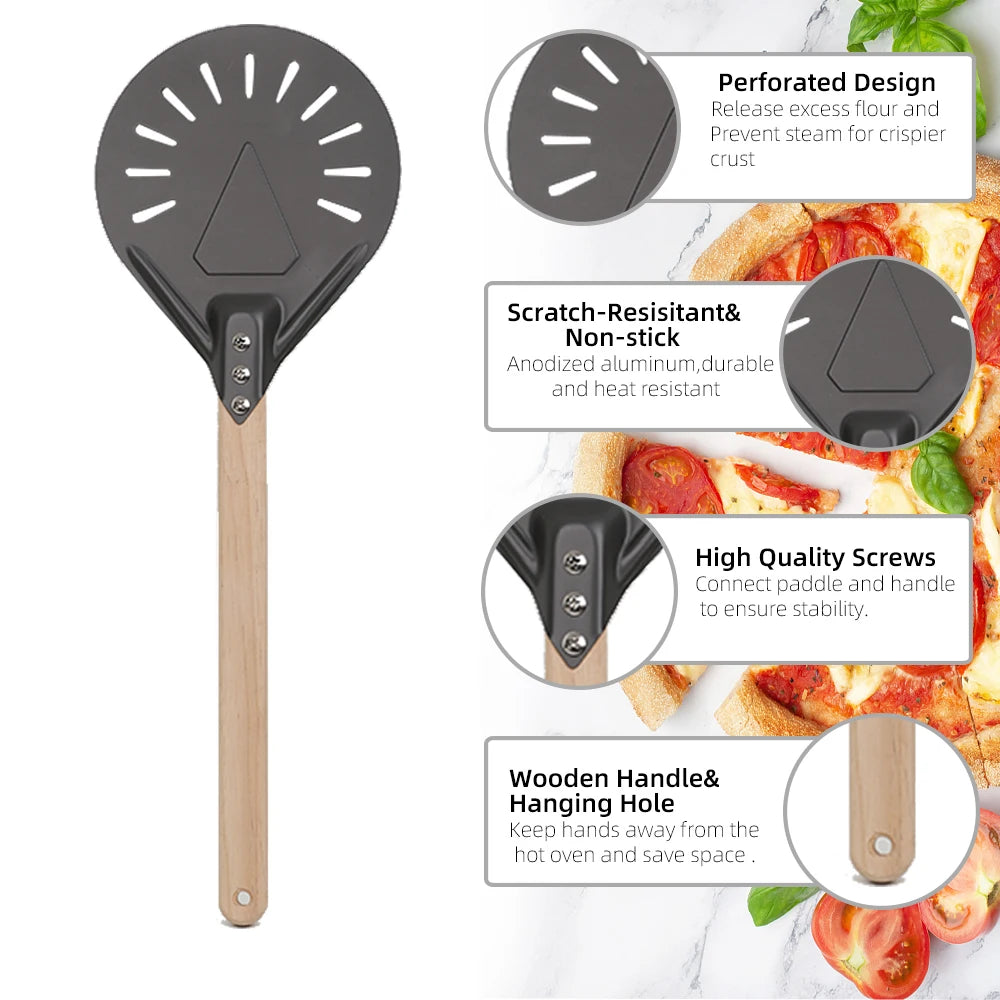 7 8 9 10 Inch Long Pizza Peel AdjustableTurning Shovel Spatula Baking Tool  Kitchen Utensils Nonstick Big Pizza Turner for Oven