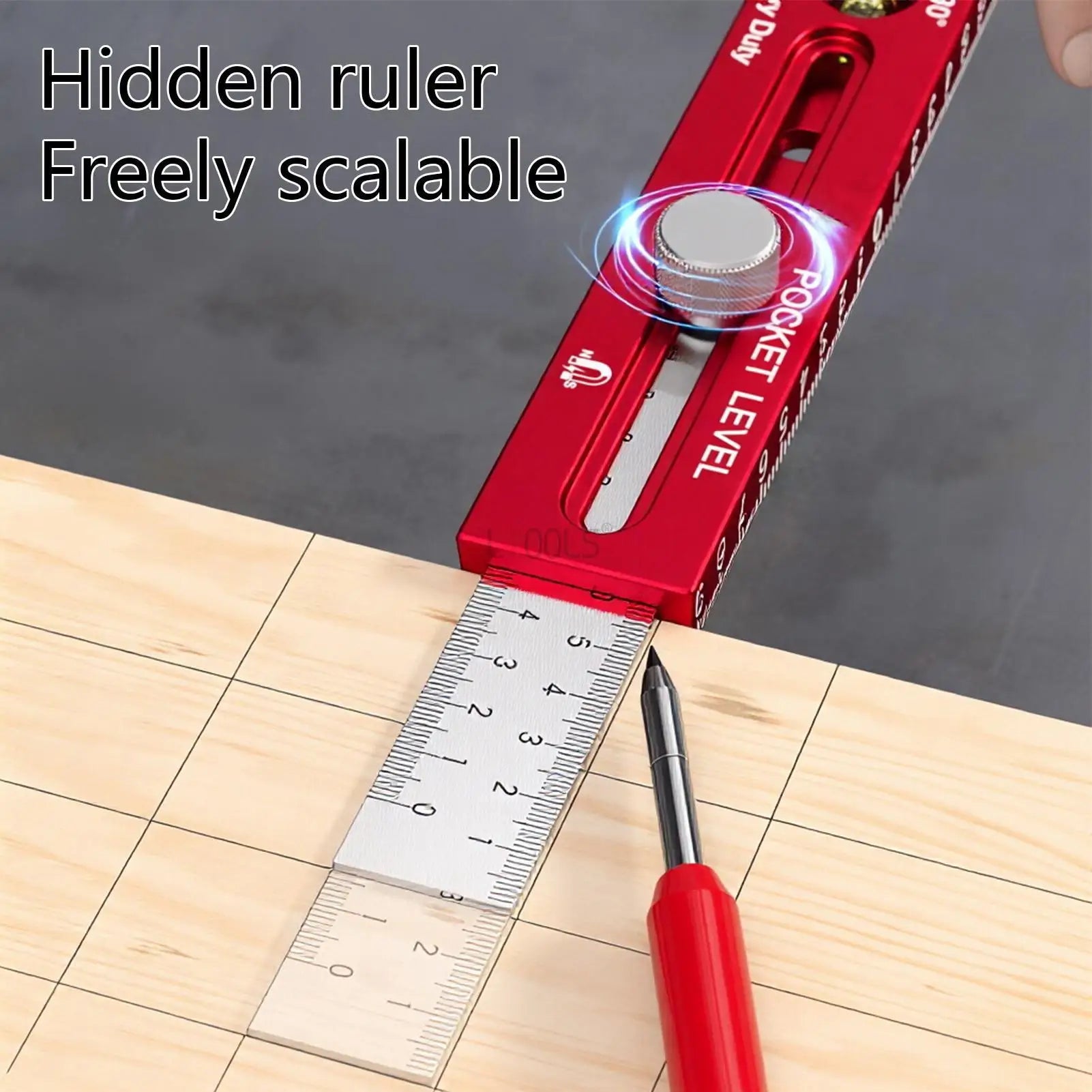 Woodworking ToolsRuler Precision Pocket Ruler Slide Ruler Inch/Metric T-Track Metal Slide Stops Aluminum Precision Rulerler