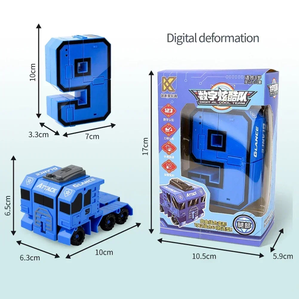 Kids Educational Deformation Toys: Digital Number Bots & Tank Warrior Transformation Robots