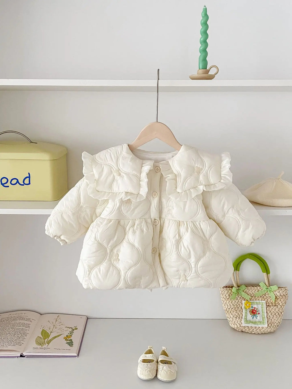 Stock Clearance 90cm 7935 Baby Girls Cotton-padded Jacket Coat Winter New Plus Velvet Baby Girl's Coat Fashion Warm Outerwear
