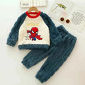 Winter Marvel Children Clothing Boys Sleepwear Set Flannel Thick Long Sleeve Warm Set Pajamas Two Pieces Kids Clothes