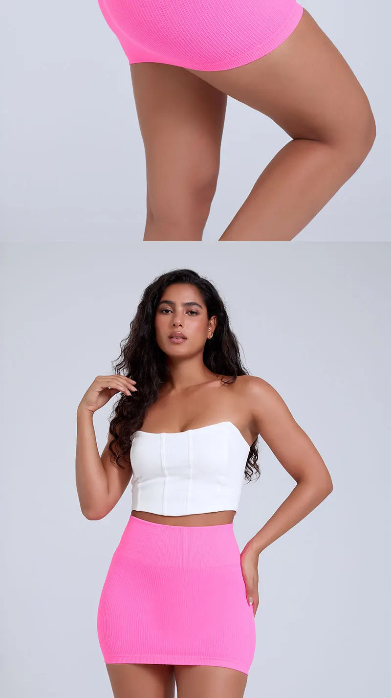 1Pcs Spring Summer New High Waist Elastic Business Women's Mini Skirt Black Slimming Knitted Half Body Skirt Professional Work