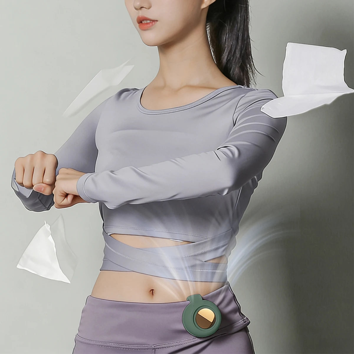 Hands Free Waist Clip Fan 900mAh 3 Speeds Bladeless USB Rechargeable Portable Personal Cooling for Outdoor Sport Travel
