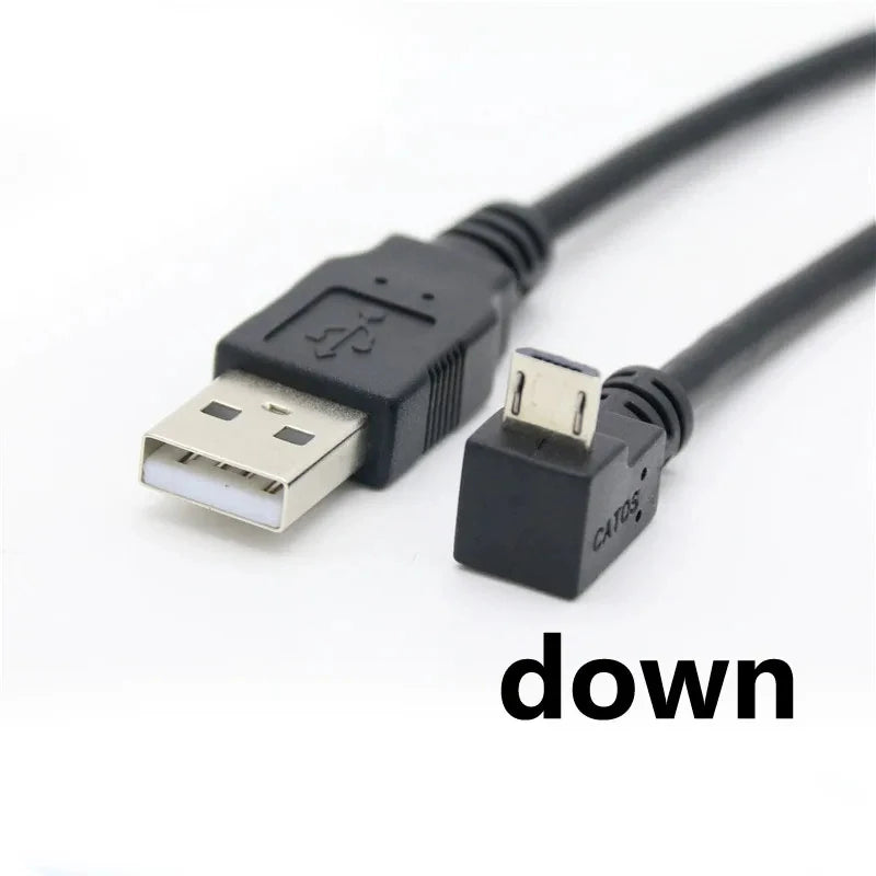 30cm USB 2.0 A Male to Left Right 90 Degree Angle Micro Usb Cable Cord USB Data Cable Adapter Connector Up/Down/Left/Right Style