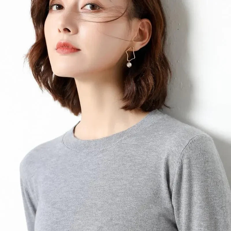 Women Sweaters 2026 O-neck Long Sleeve Autumn Winter Pullovers Fashion Korean Sweaters Bottoming Shirts Slim Knitwear Jumpers