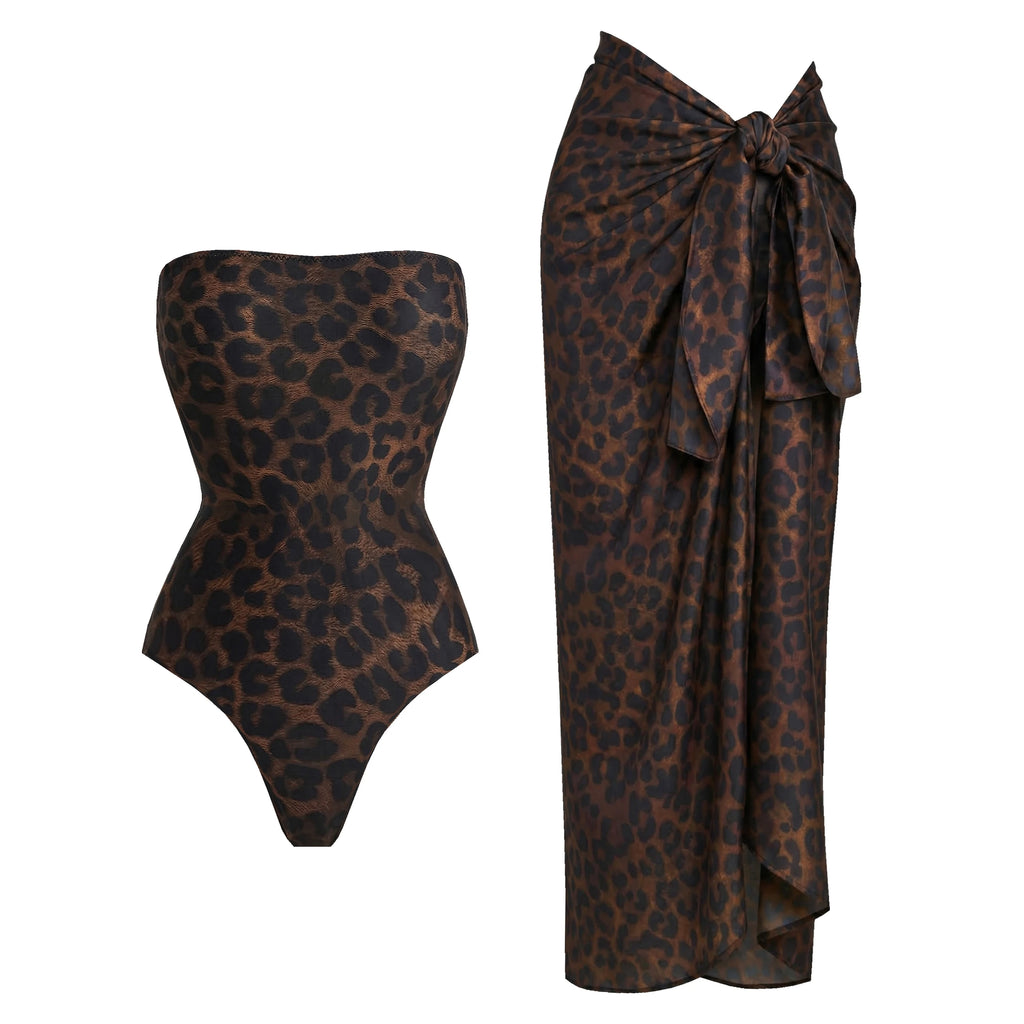 2026 Sexy Leopard Bikini Set Printed Brazilian Biquini Women Swimwear Skirt Bathing Suit Girls Summer Beachwear Dress