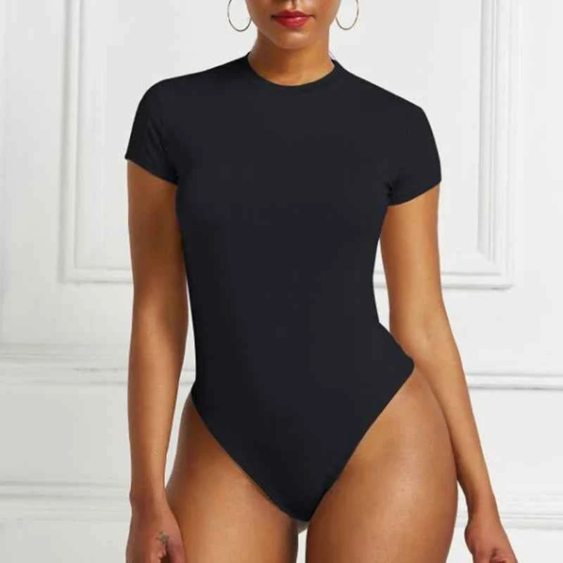 Women's Tops Summer Bodysuit Daily Irregular Breathable Fashion Lady Jumpsuit Top Sexy T-shirts Solid Color Bottom Layer Shirt