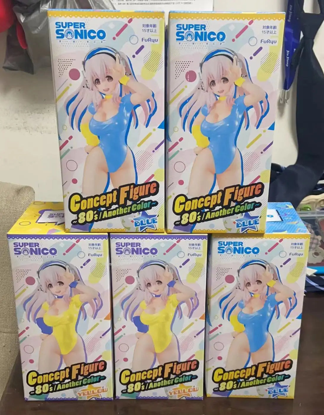 In Stock 100% Original Genuine FuRyu 18cm Super Sonico PVC Anime Collection Cute Models Doll Collectible Toys Birthday Gift