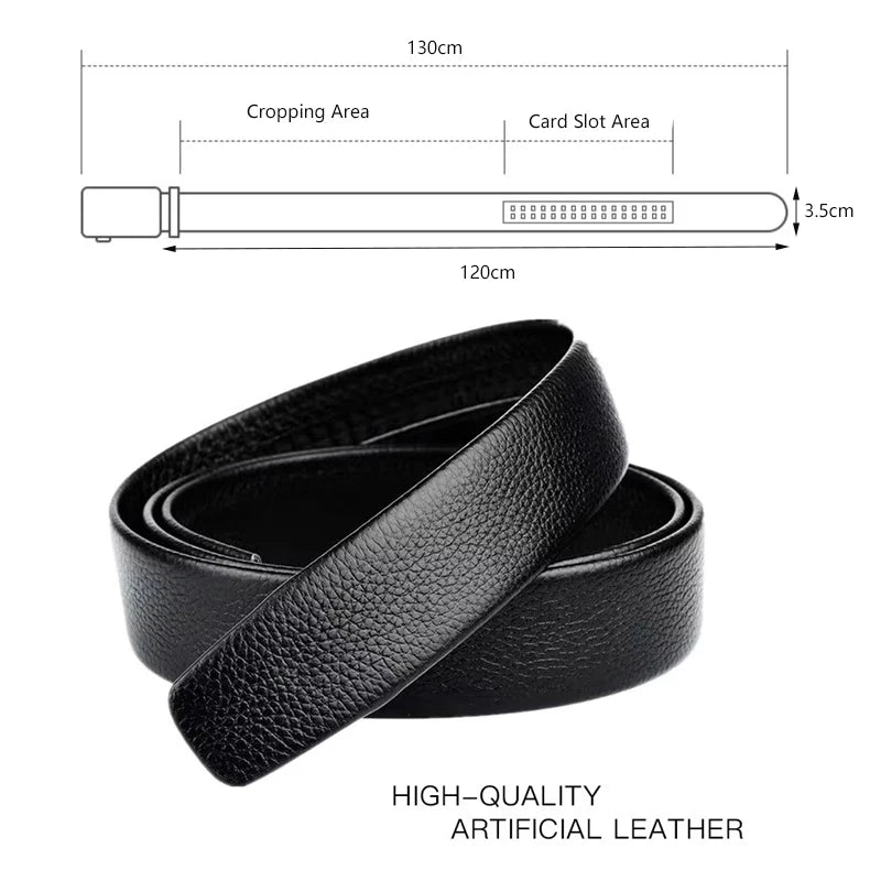 Men Leather Belt Metal Car Automatic Buckle Work Belt High Quality Men 120cm Leather Belt Business