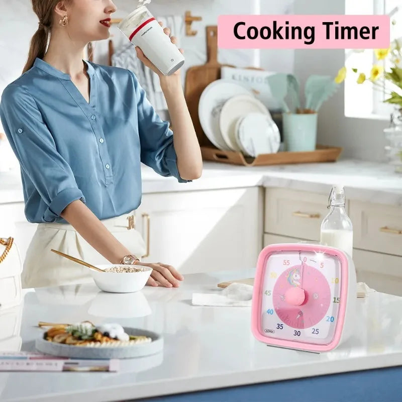 Kids Children Reminder Time Management Tool Visual Timer Night Light Ultra Silent Alarm Clock 60 Minutes Countdown Timer Digital